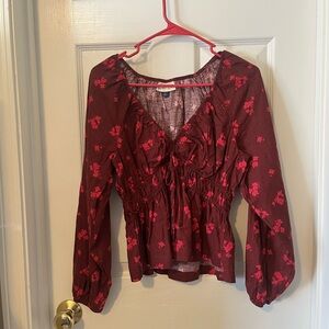 Floral Burgundy Top